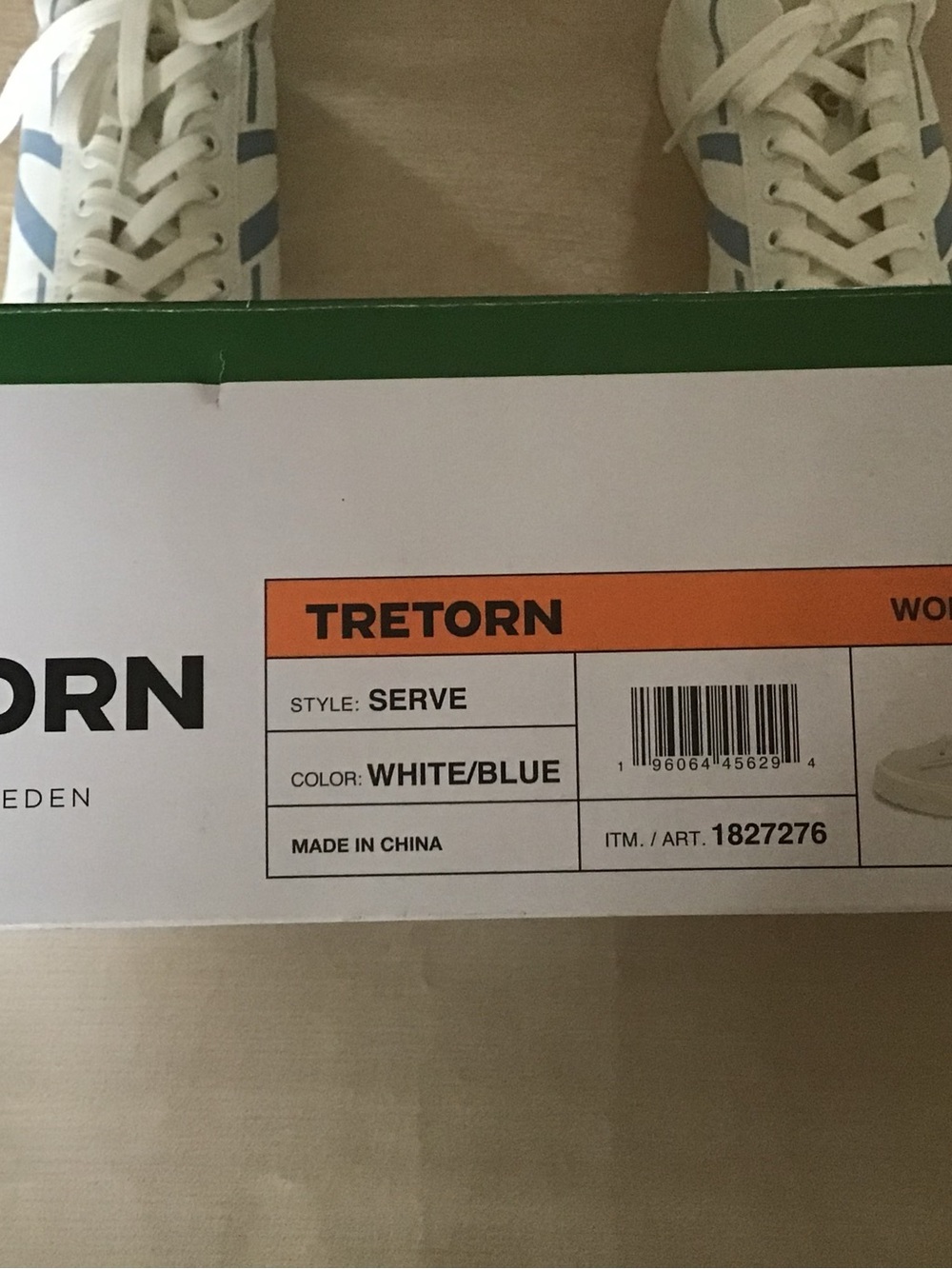 Tretorn White and Light Blue Low-Top Sneakers - Picture 6 of 9